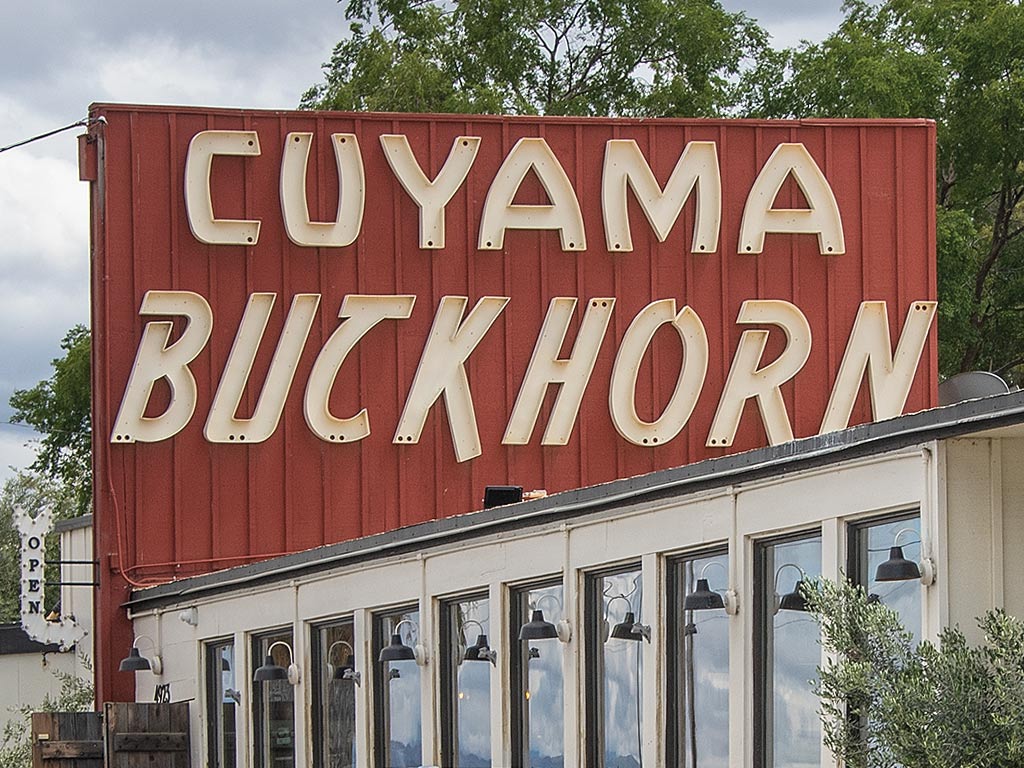 a sign that says Cuyama Buckhorn