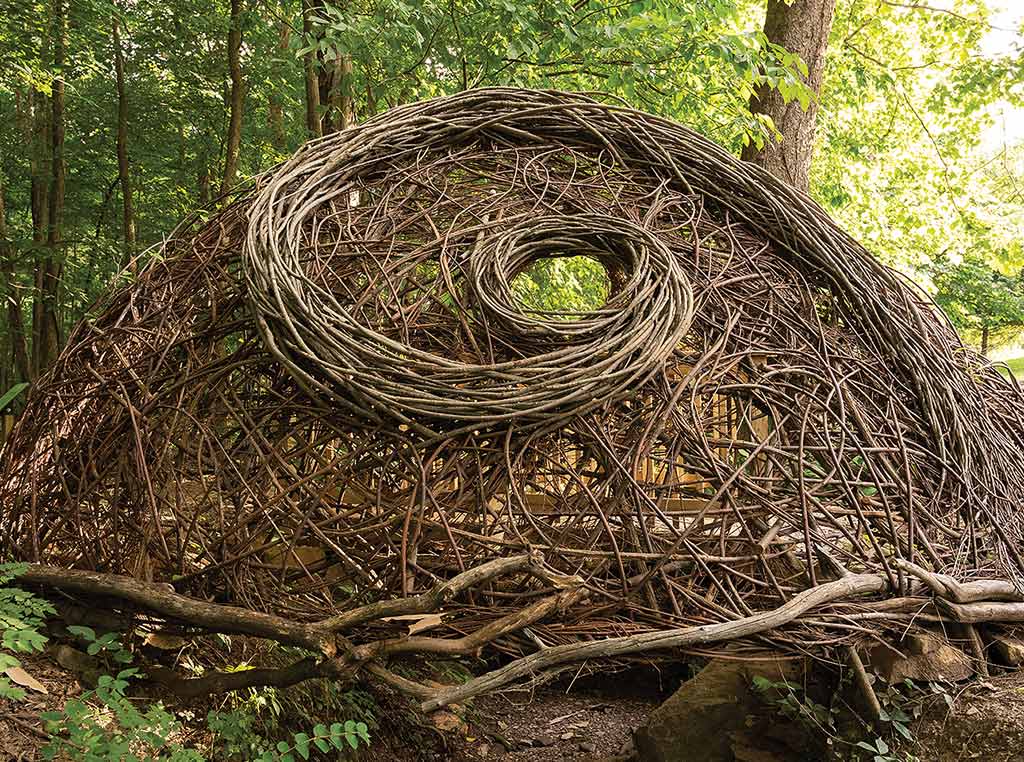 swirled mound willow sculpture