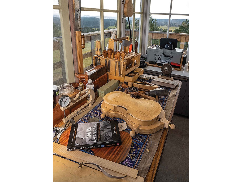 a violin-building workshop