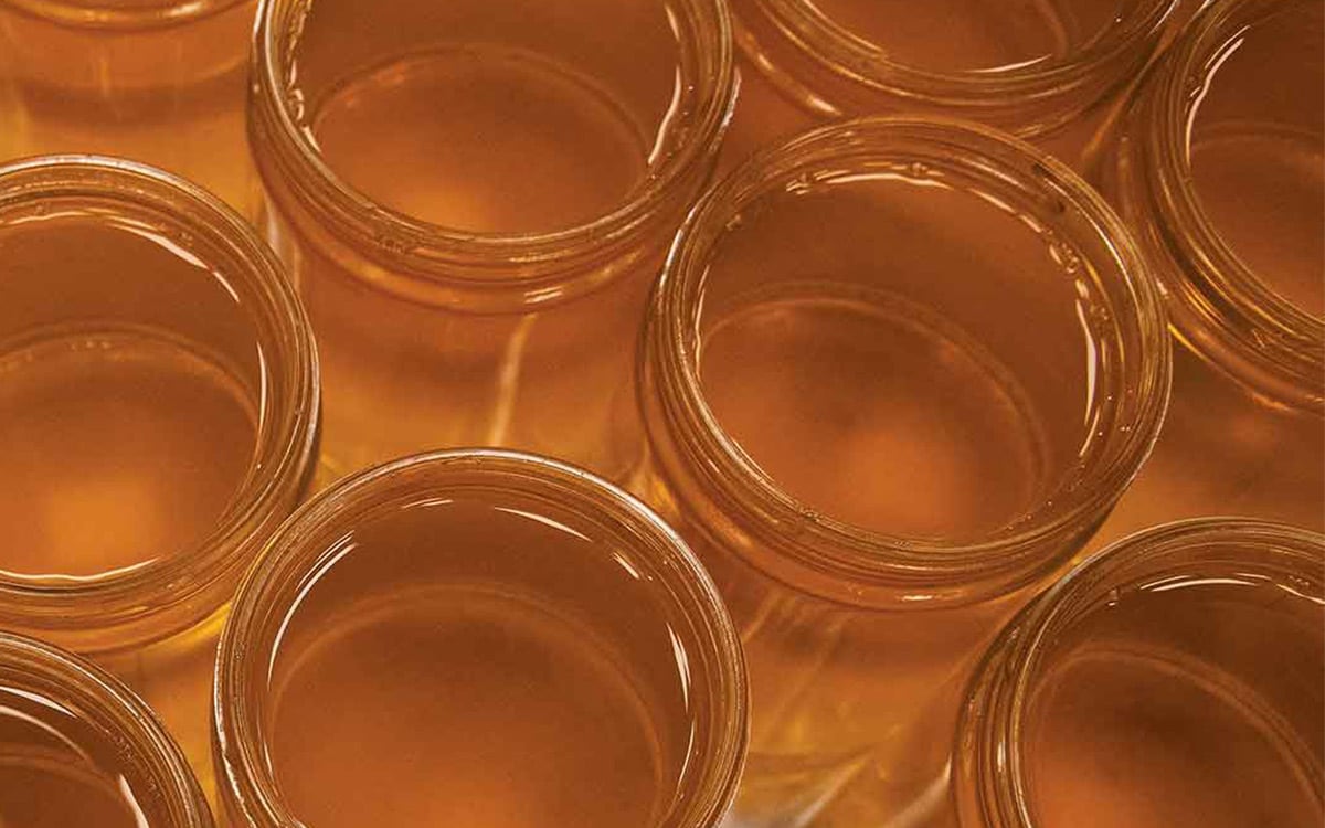 Top view of jars of ghee