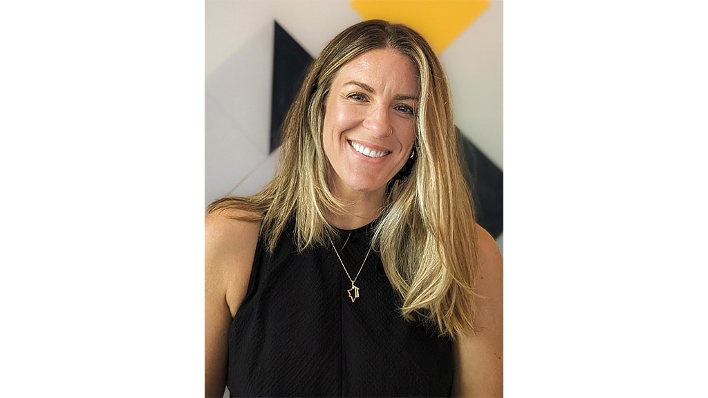 smiling woman with black top