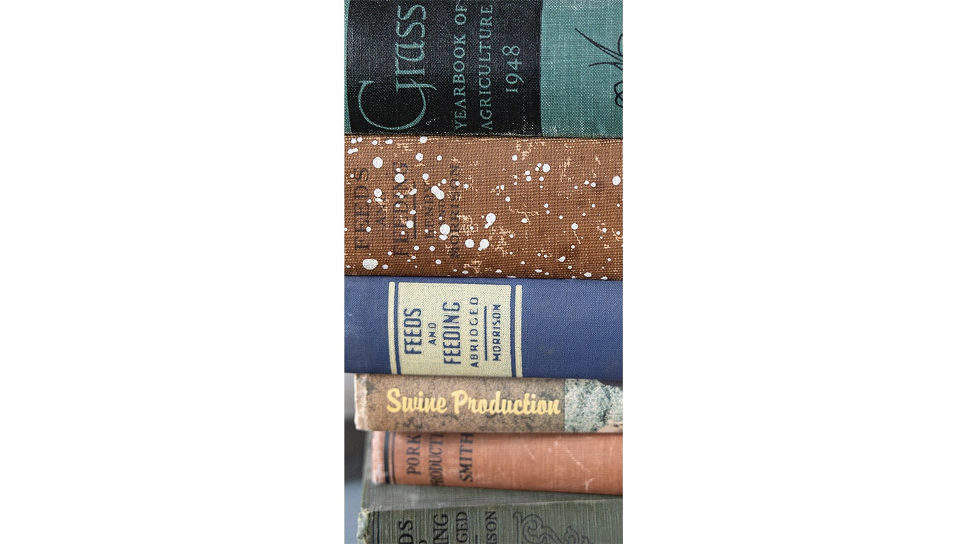 Close up of resource books.