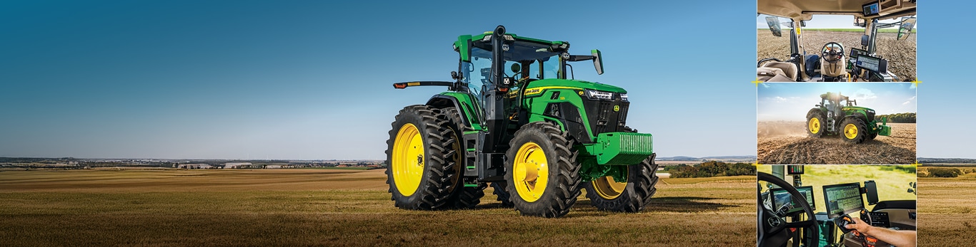 Redesigned John Deere 6R tractor featuring enhanced comfort and updated cab technology.