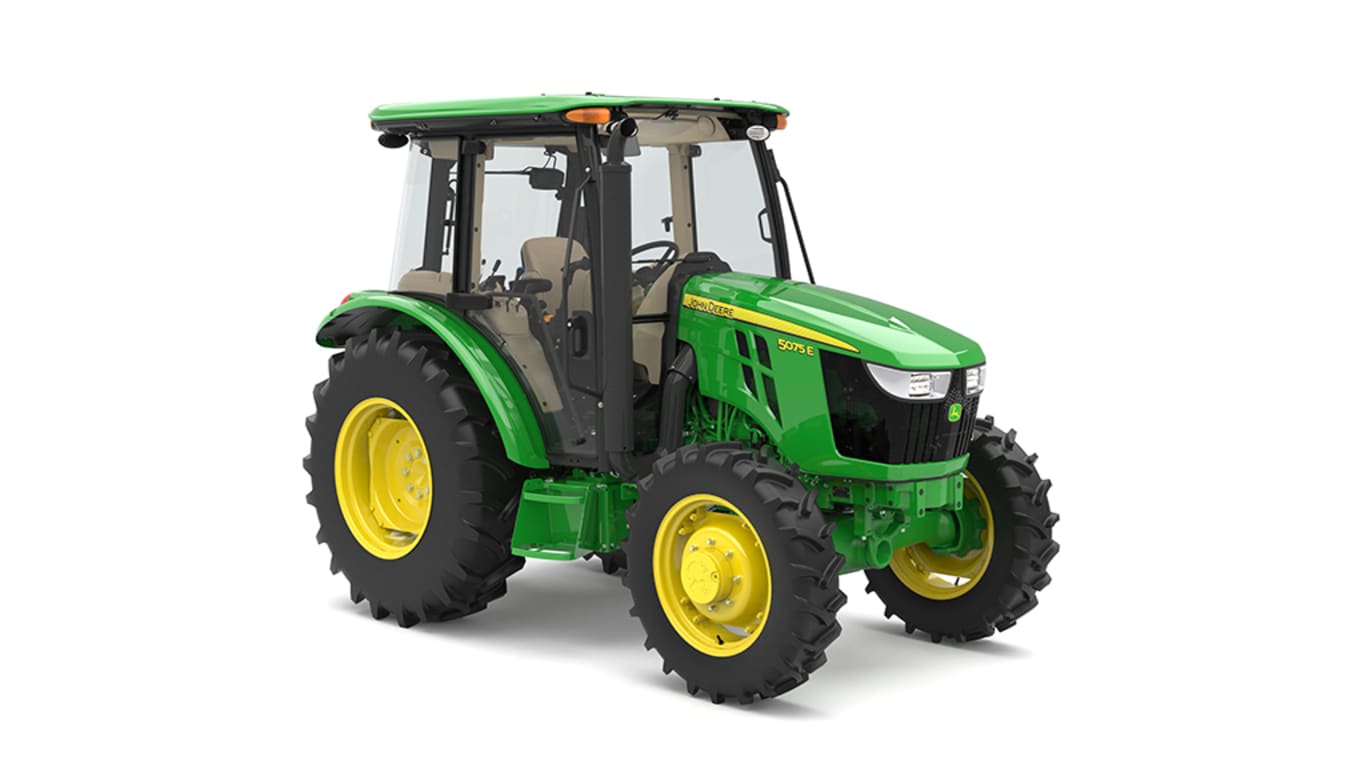 Front right view of 5075E Utility Tractor